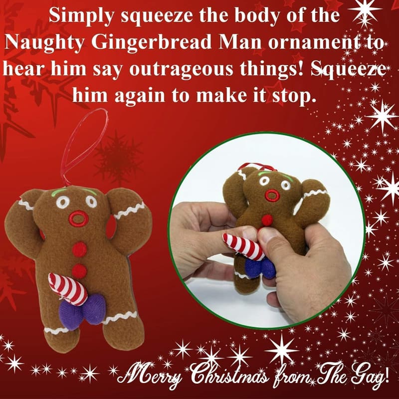 Funny Gingerbread Man Hanging Ornament for Adults