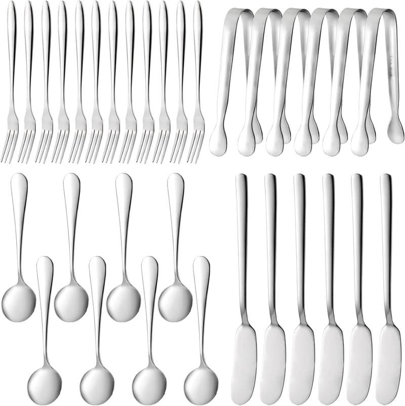 32-Piece Stainless Steel Cheese Spreader Set with Serving Tools