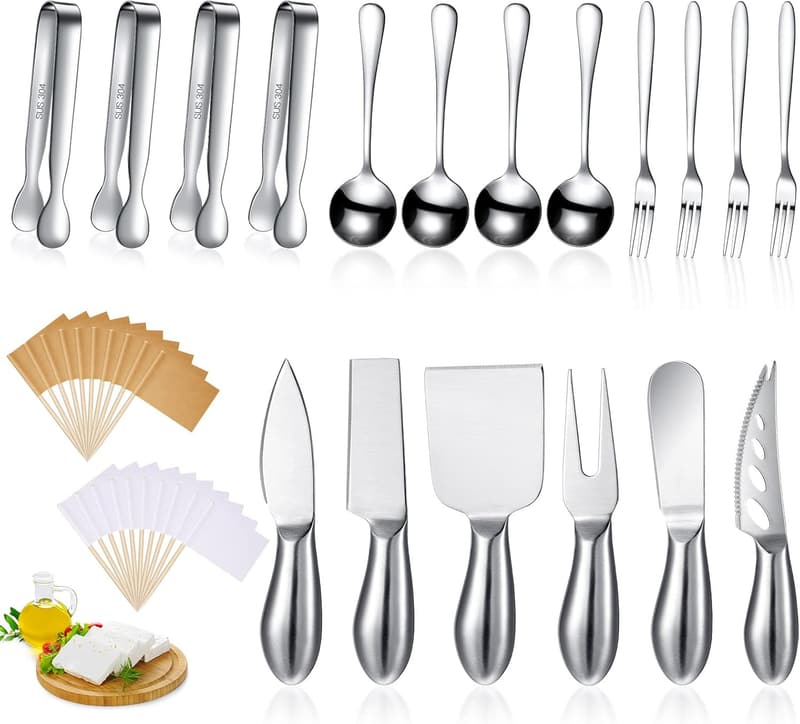Christmas Charcuterie Accessories Set - 18-Piece Stainless Steel Utensils