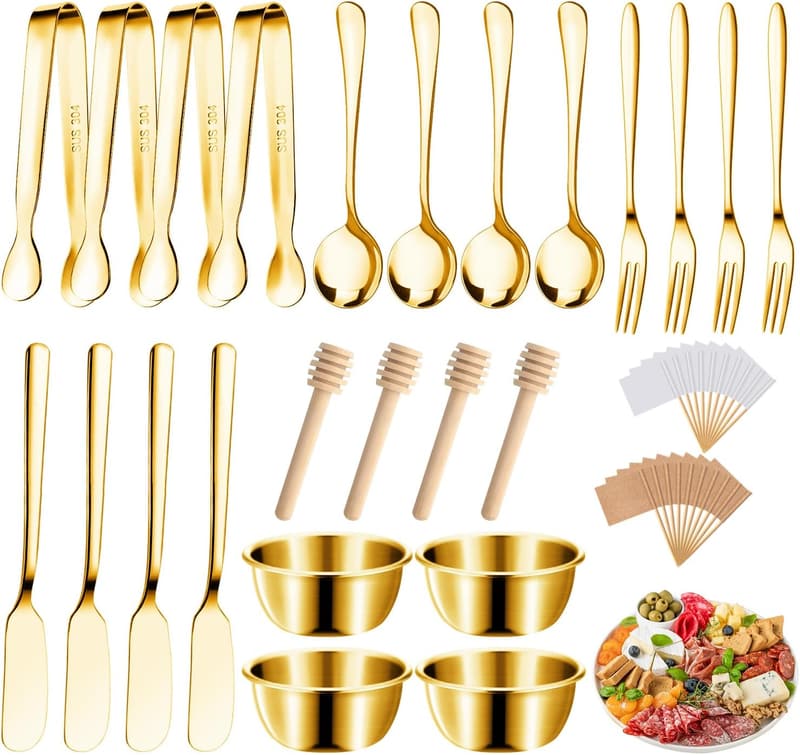 Charcuterie Board Accessory Set with Stainless Steel Utensils