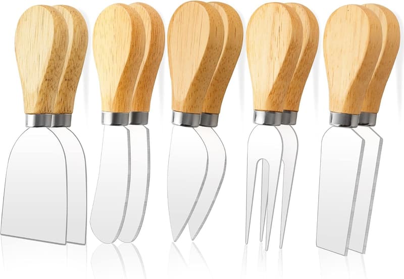 Cheese Knife Set with Wooden Handles for Charcuterie Boards