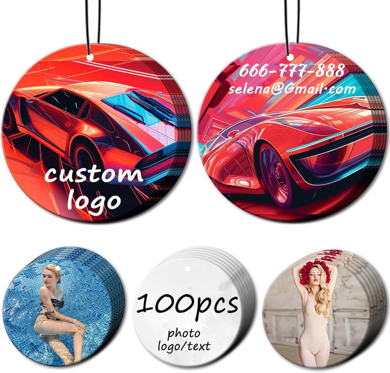 Custom Logo Car Air Fresheners – 100 Bulk Double-Sided Refreshers