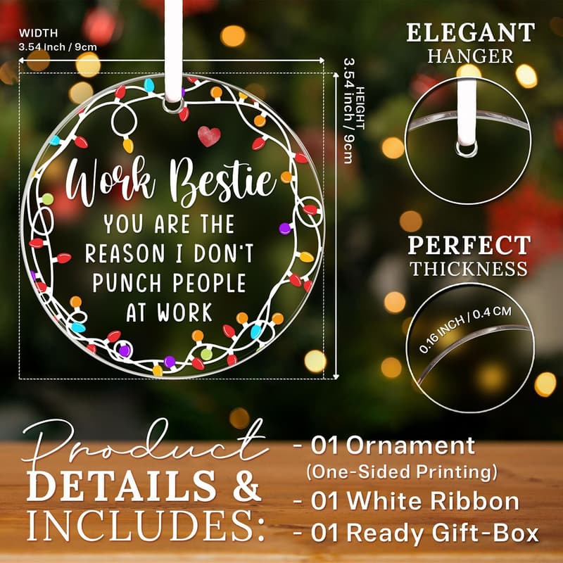 2025 Coworker Christmas Ornament - Acrylic Gift for Women