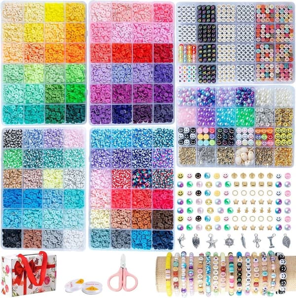 DIY Jewelry Kit: 12,000 Clay Beads & Mermaid Charms