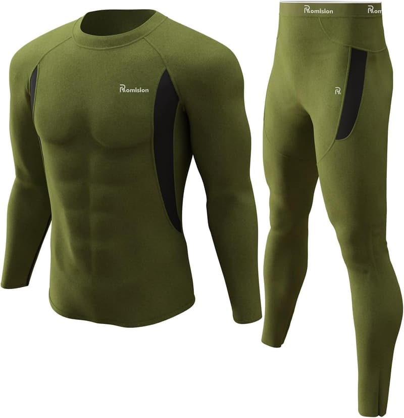 Men's Fleece-Lined Thermal Underwear Set for Cold Weather