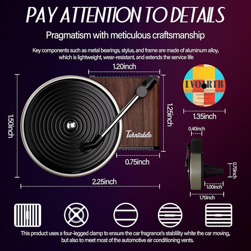 Customizable Music Album Car Air Freshener Clip for Music Lovers