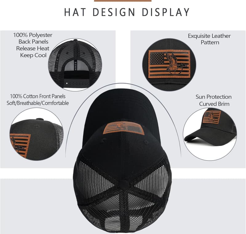 Father's Day Men's Trucker Hat with Leather Pattern