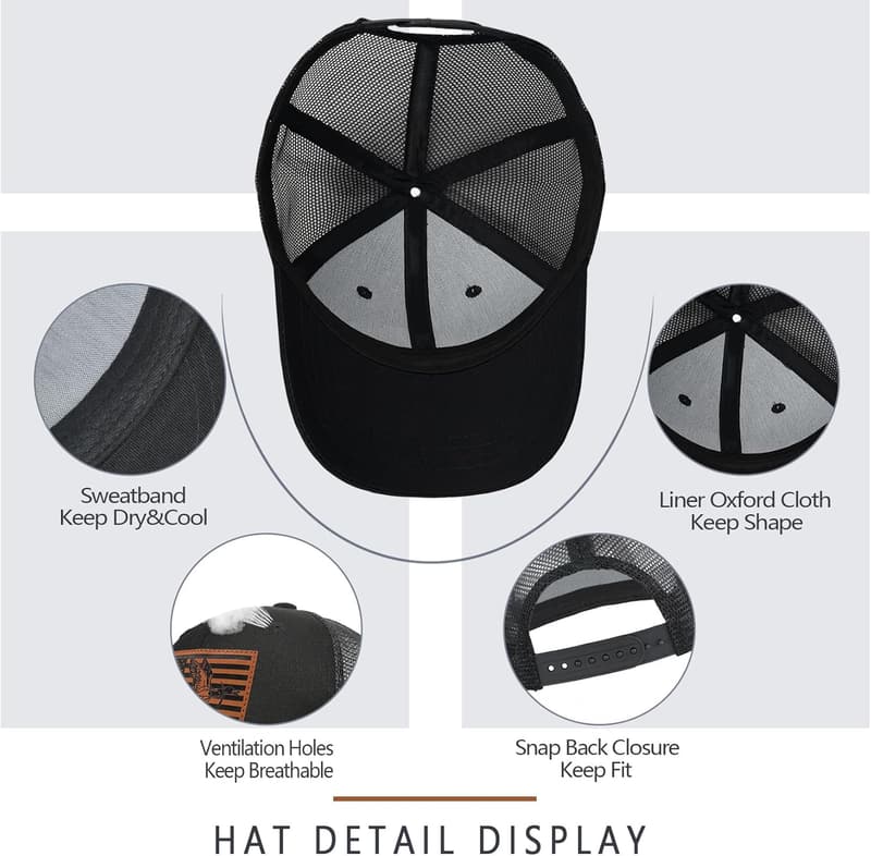 Father's Day Men's Trucker Hat with Leather Pattern