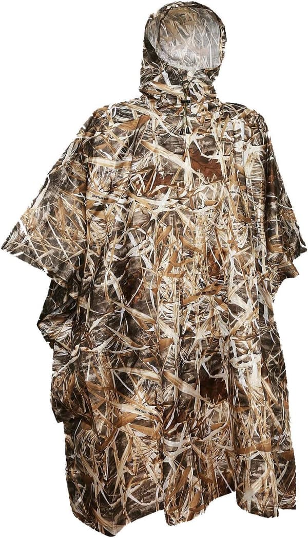 Hooded Waterproof Camouflage Poncho for Hunting and Camping