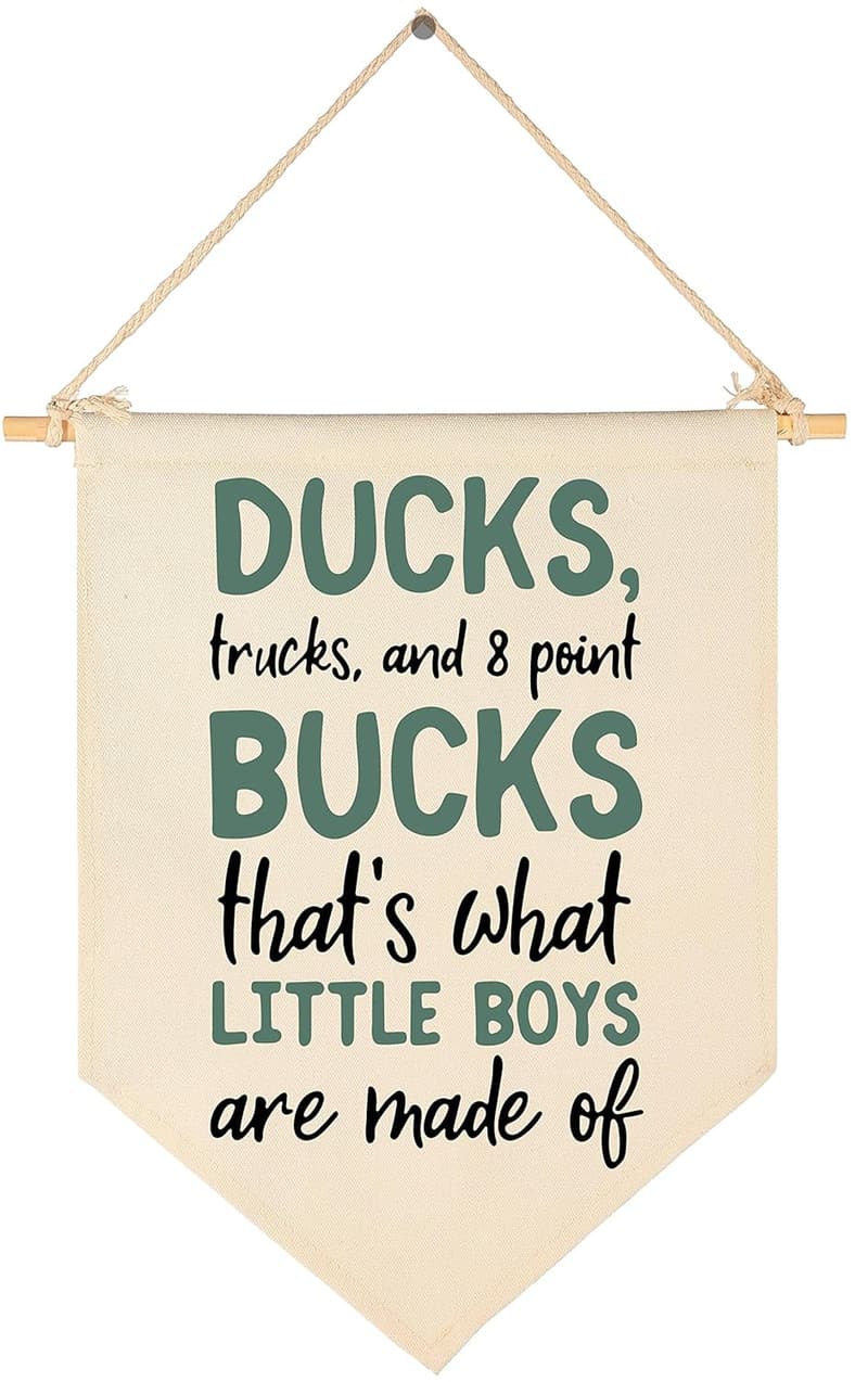 Duck Hunting Nursery Canvas Flag Banner Decor for Boys
