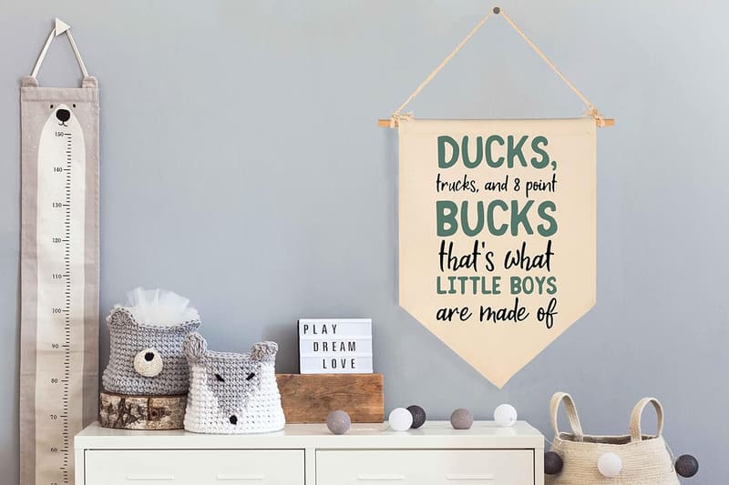 Duck Hunting Nursery Canvas Flag Banner Decor for Boys