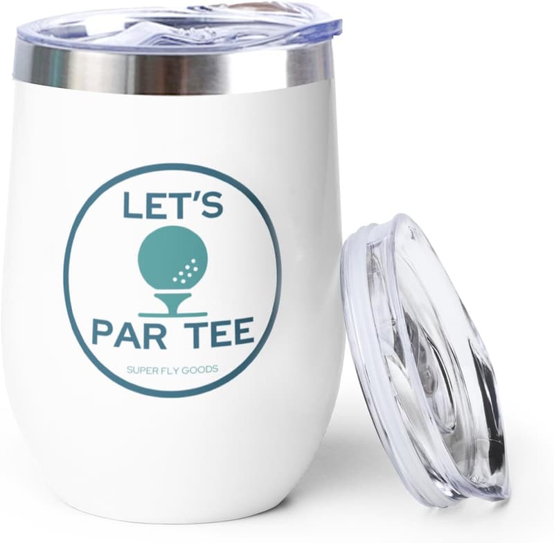 Golf Tumbler - 12 oz Stainless Steel Insulated Wine Cup