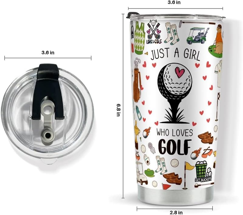 Golf Lover Stainless Steel Tumbler for Women, 20 oz