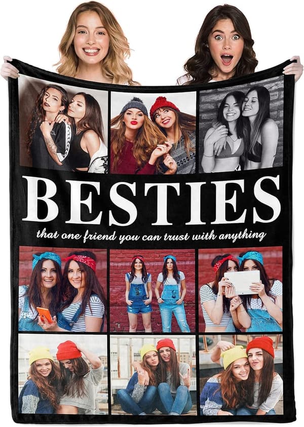 Personalized Photo Blanket for Best Friends' Birthday