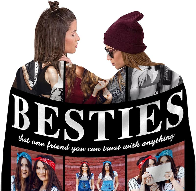 Personalized Photo Blanket for Best Friends' Birthday