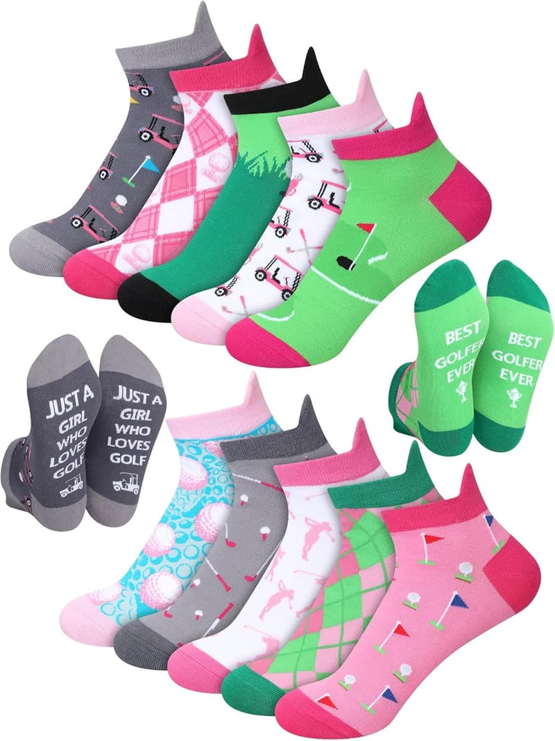 Women’s Golf Socks – 10 Pairs Low Cut Ankle Gift Set