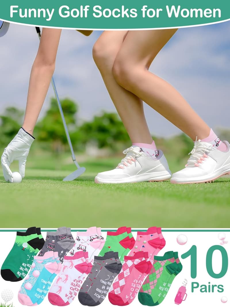 Women’s Golf Socks – 10 Pairs Low Cut Ankle Gift Set