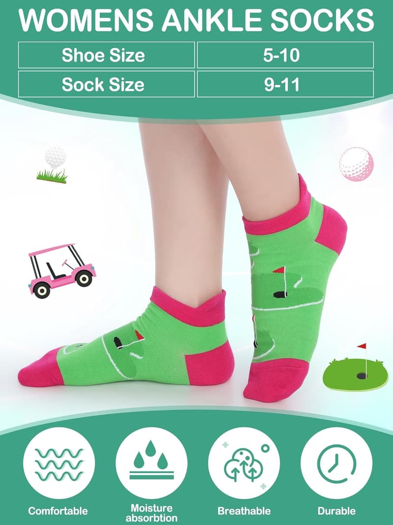 Women’s Golf Socks – 10 Pairs Low Cut Ankle Gift Set
