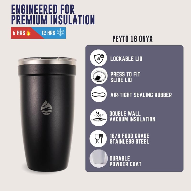 Personalized 16 oz. Stainless Steel Tumbler with Slide Lid