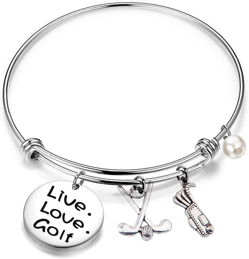 Golf Bracelet - Expandable Charm Jewelry Gift for Couples