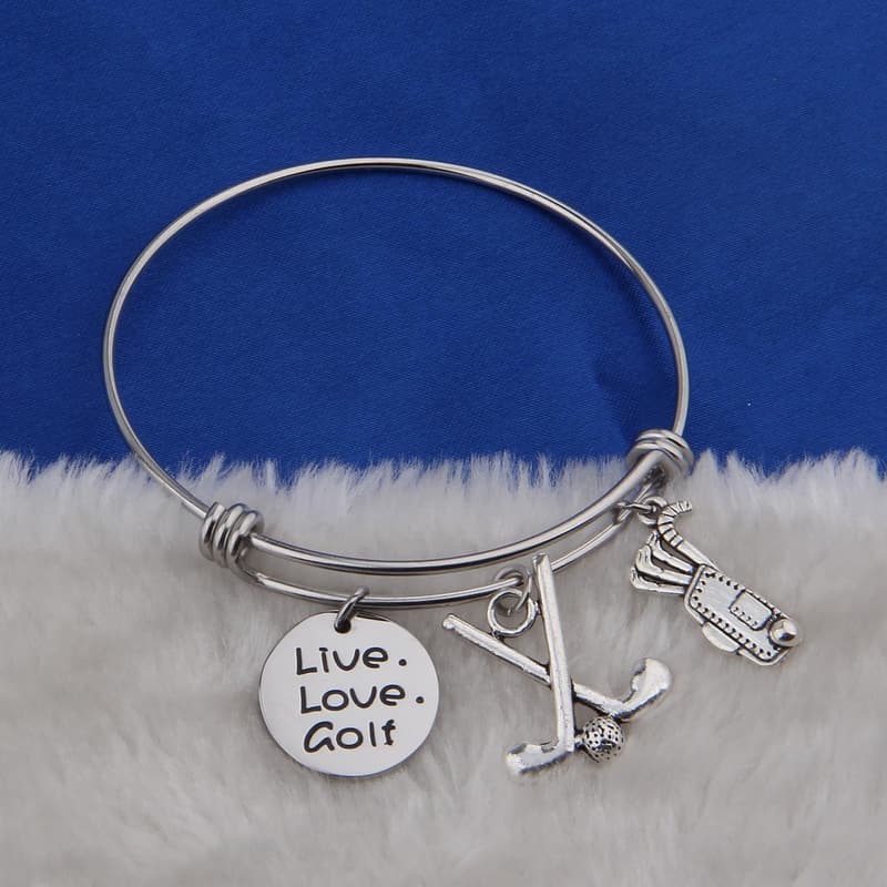 Golf Bracelet - Expandable Charm Jewelry Gift for Couples