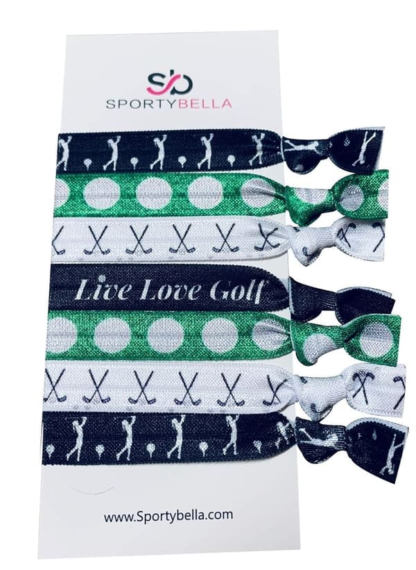 Golf Accessories Hair Ties for Girls - No Crease, 7 Count