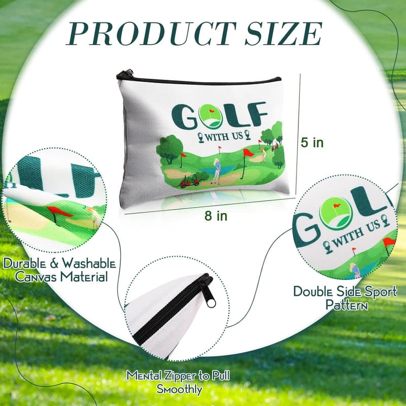 Golf Makeup Bag Set - 20 Pcs Canvas Gifts for Women