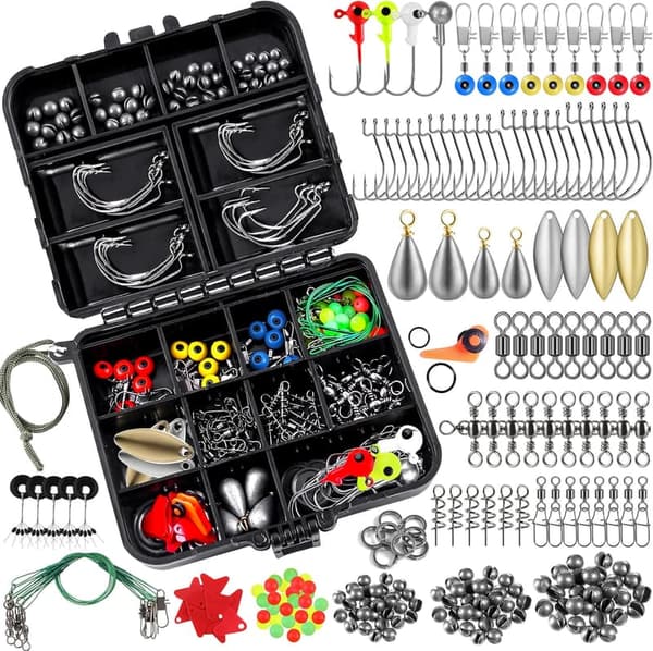 Fishing Accessories Kit - Organized Tackle Box with Hooks & Weights