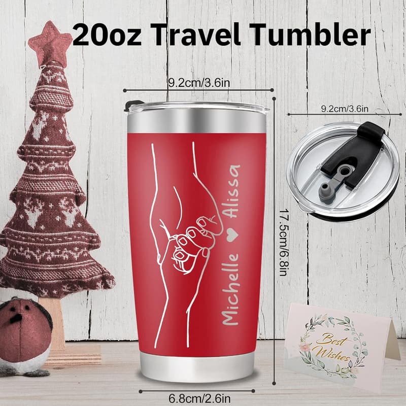 Personalized Birthday Tumblers - 20oz Stainless Steel with Lids