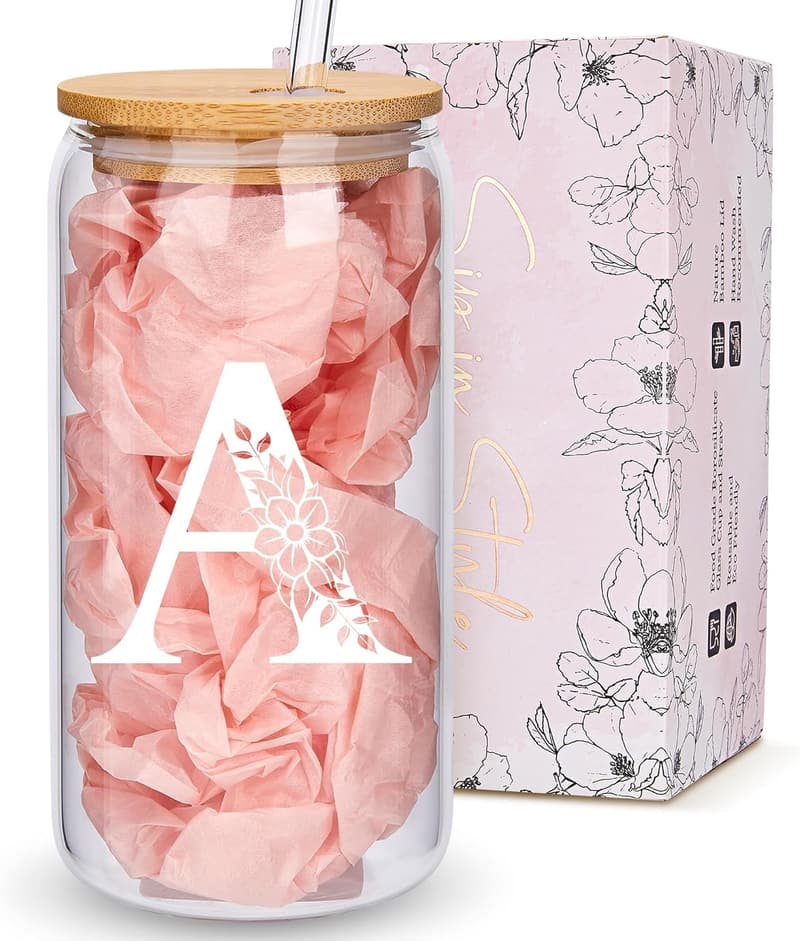 Personalized Monogrammed Glass Tumblers for Women