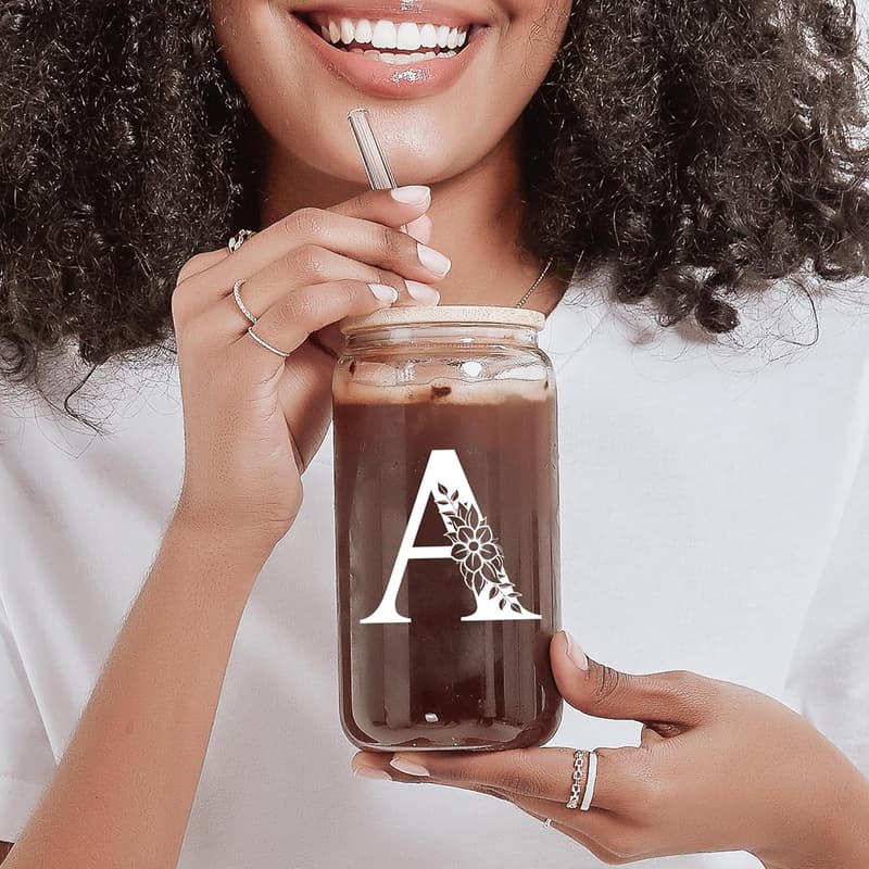 Personalized Monogrammed Glass Tumblers for Women