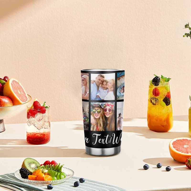 Custom Photo Travel Mug - Personalized Insulated Tumbler