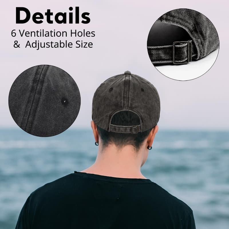 Funny Adjustable Washed Cotton Baseball Cap for Men & Women
