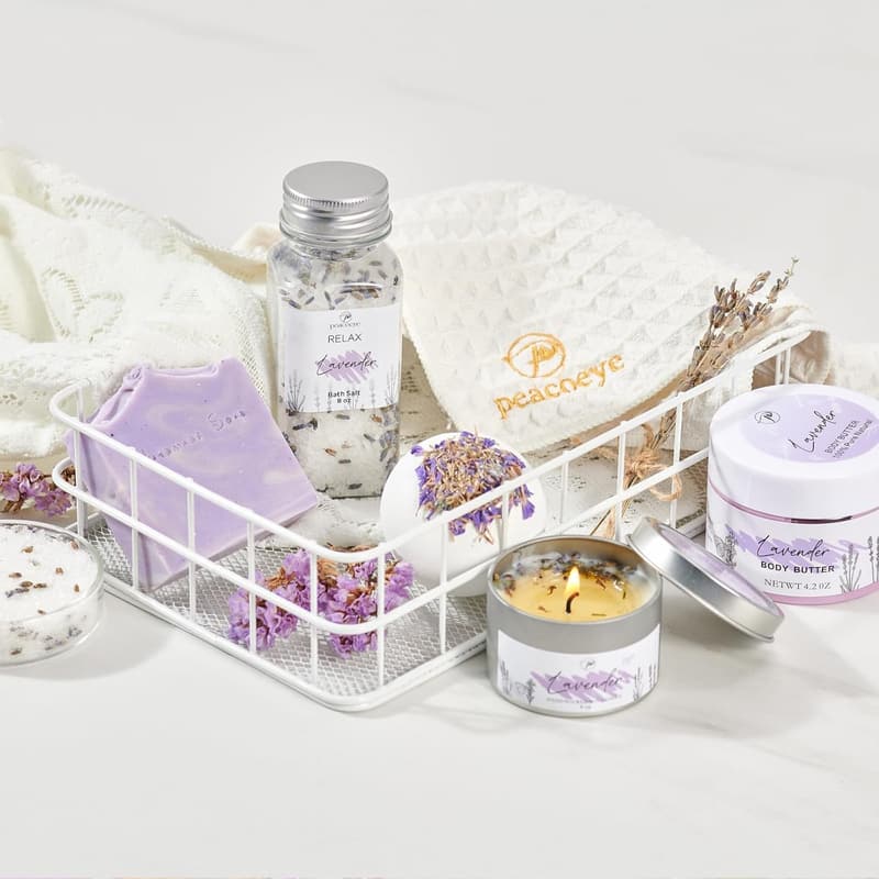 Lavender Spa Gift Basket for Women - Self-Care & Relaxation