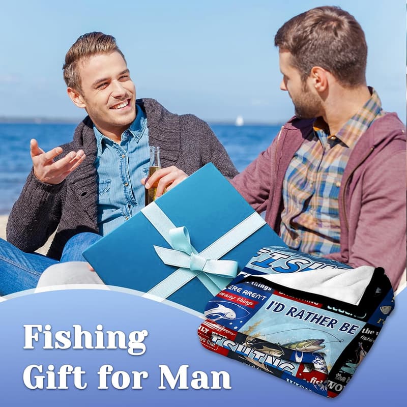 Fishing Enthusiast Blanket Gift for Men, 50