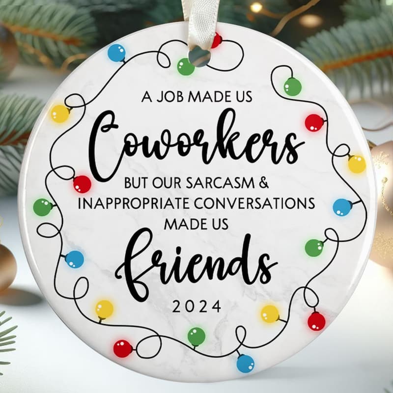 2024 Coworker Christmas Ceramic Ornament for Women