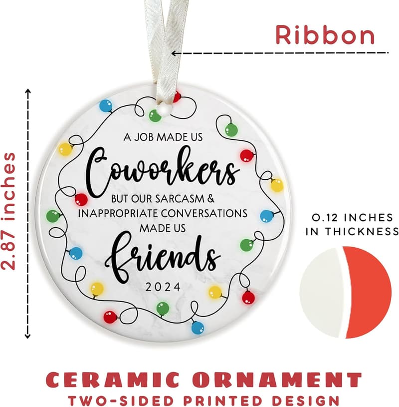 2024 Coworker Christmas Ceramic Ornament for Women