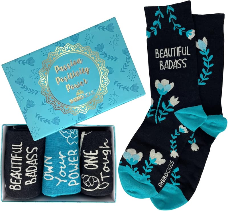 Inspirational Fun Socks Gift Box for Women (3 Pairs)