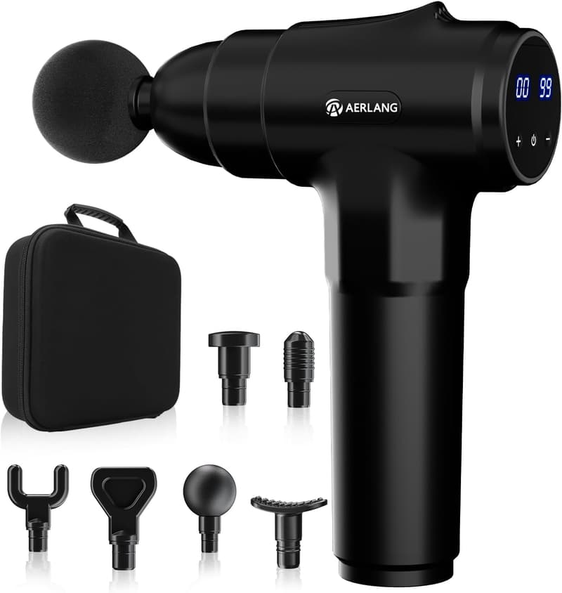 Deep Tissue Massage Gun for Athletes with 6 Heads & 20 Speeds