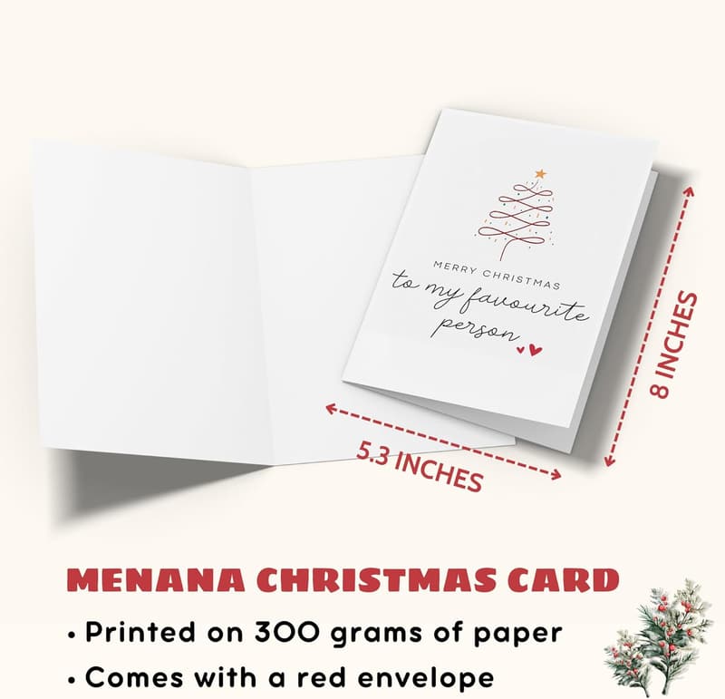 Christmas Card for Couples - 5.3'' x 8'' with Envelope
