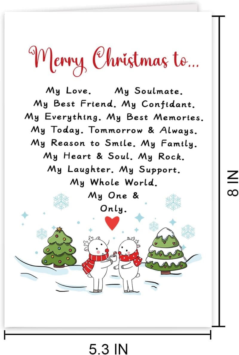 Christmas Card for Couples - Cute Design for Anniversary & Valentine