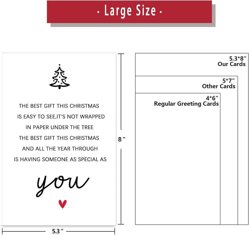 Romantic Christmas Card for Couples - Premium Quality, Blank Inside