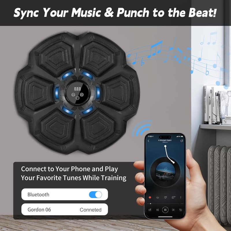Interactive Wall-Mounted Boxing Machine with Gloves - Fun for All Ages