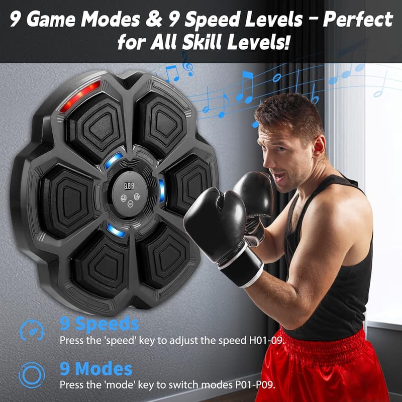 Interactive Wall-Mounted Boxing Machine with Gloves - Fun for All Ages