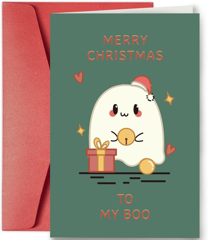 Spooky Ghost Christmas Card for Couples