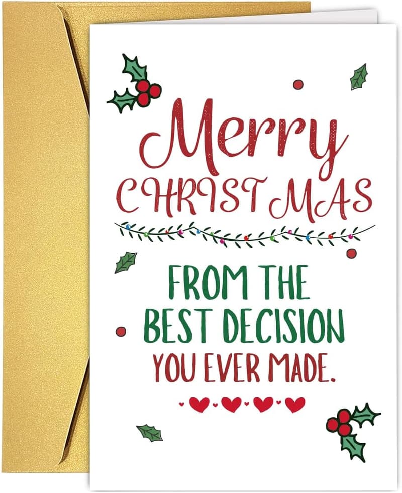 Christmas Card for Couples - Funny & Sweet Design