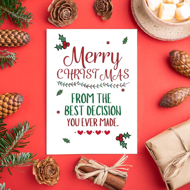 Christmas Card for Couples - Funny & Sweet Design