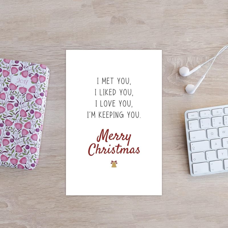 Romantic Love You Christmas Card for Couples
