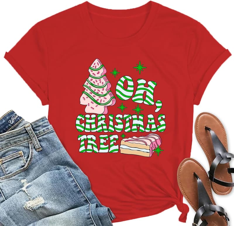 Women's Merry Christmas Snowman Tee Shirt