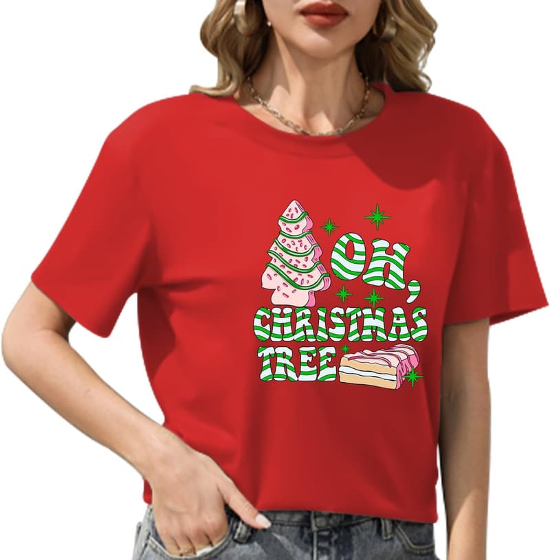 Women's Merry Christmas Snowman Tee Shirt
